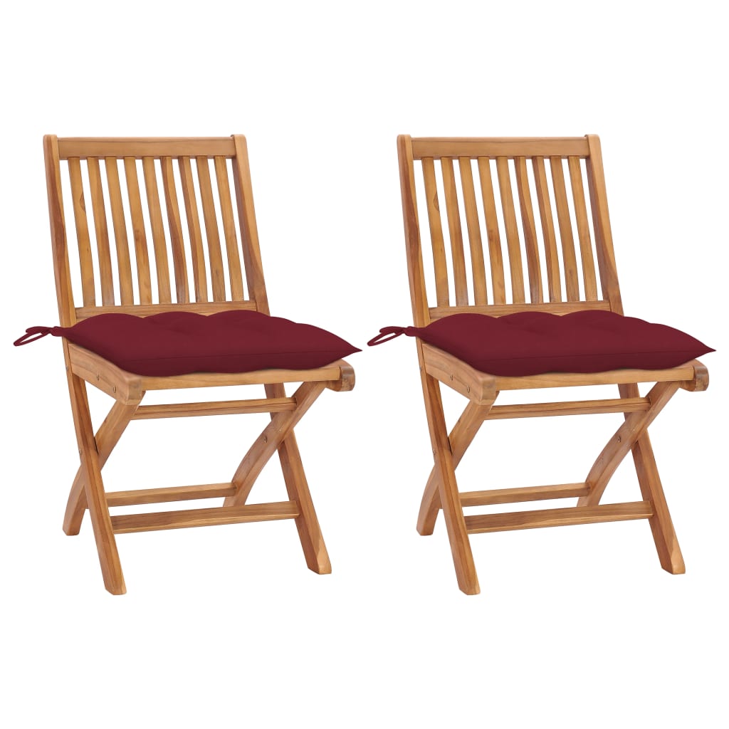 Gartenstühle 2 Stk. Mit En Kissen Massivholz Teak