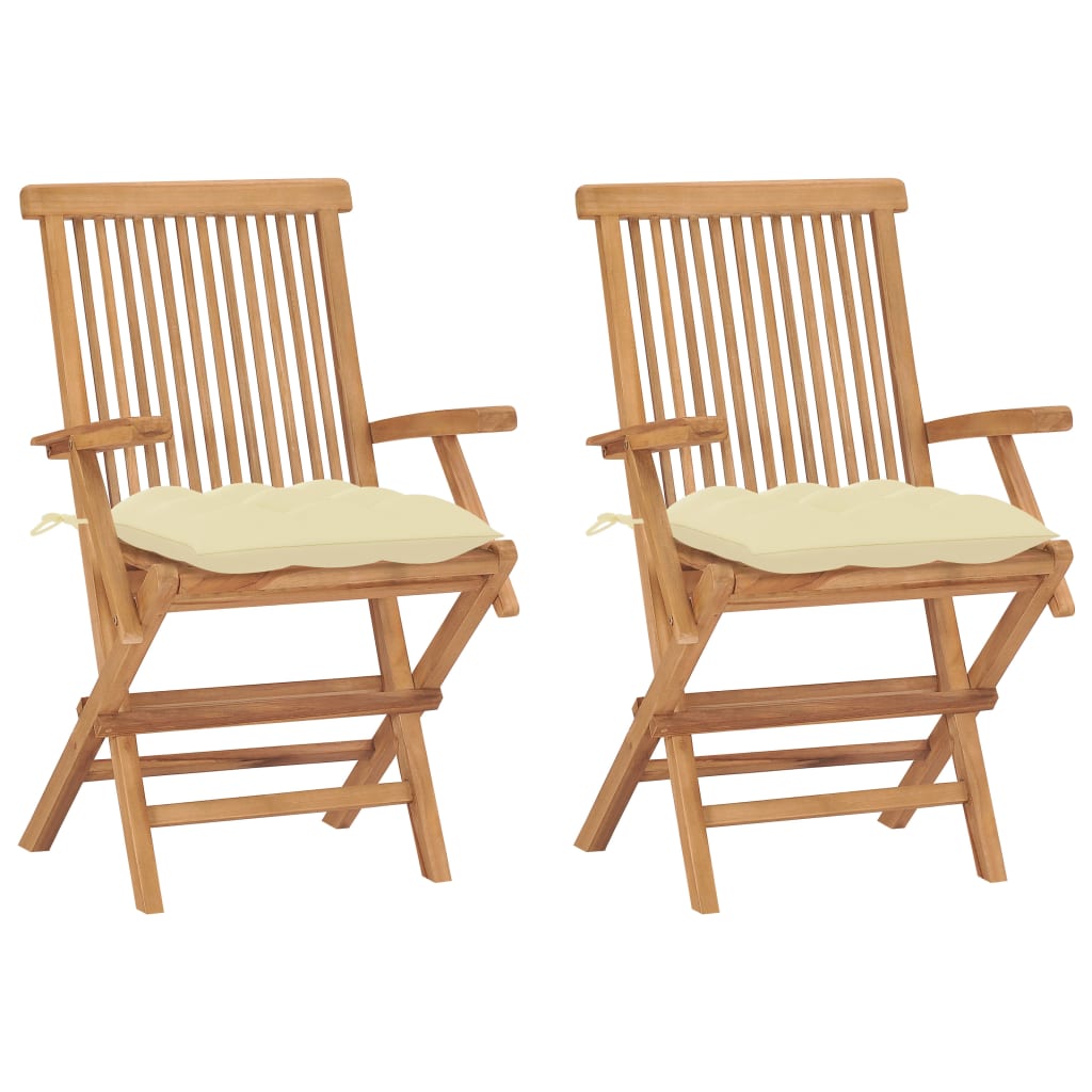 Gartenstühle Mit En Kissen 8 Stk. Massivholz Teak