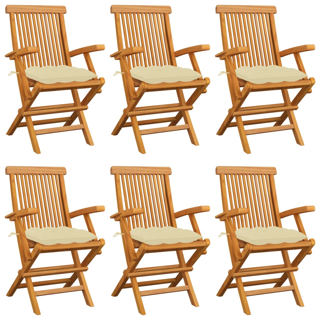 Gartenstühle Mit En Kissen 8 Stk. Massivholz Teak