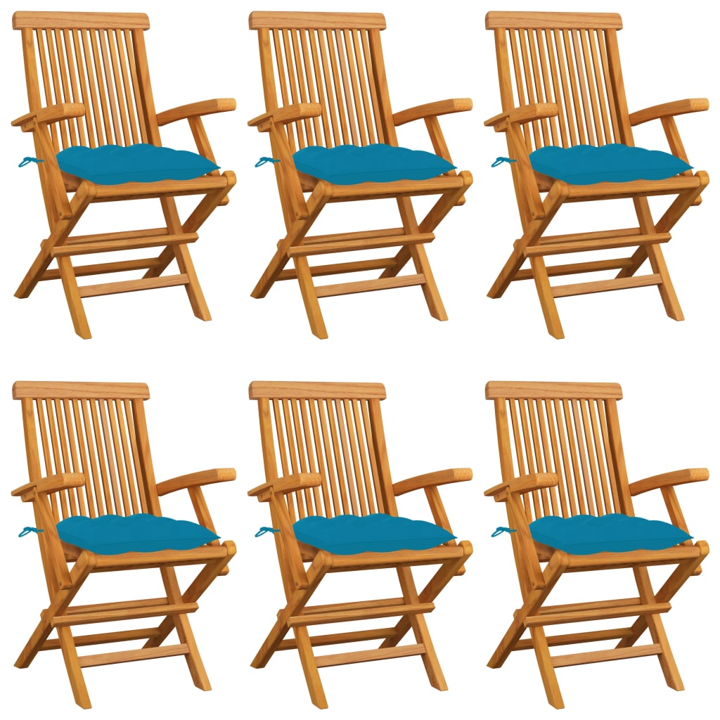 Gartenstühle Mit En Kissen 8 Stk. Massivholz Teak