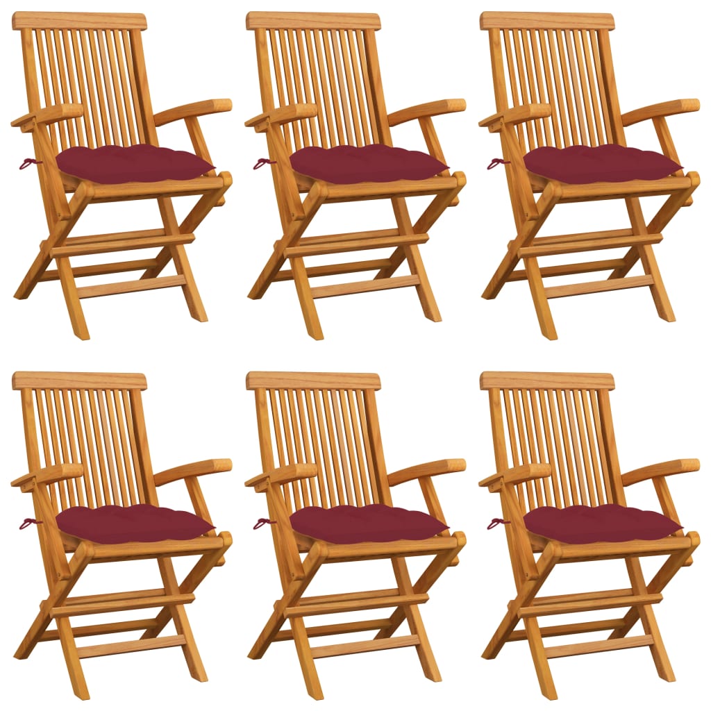 Gartenstühle Mit En Kissen 8 Stk. Massivholz Teak