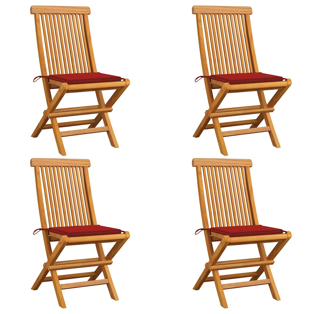 Gartenstühle Mit En Kissen 6 Stk. Massivholz Teak