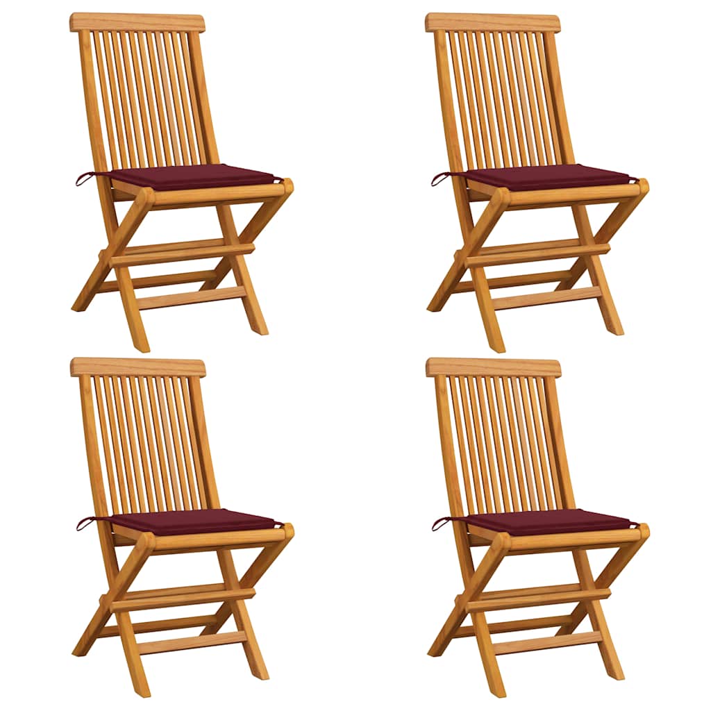 Gartenstühle Mit En Kissen 6 Stk. Massivholz Teak