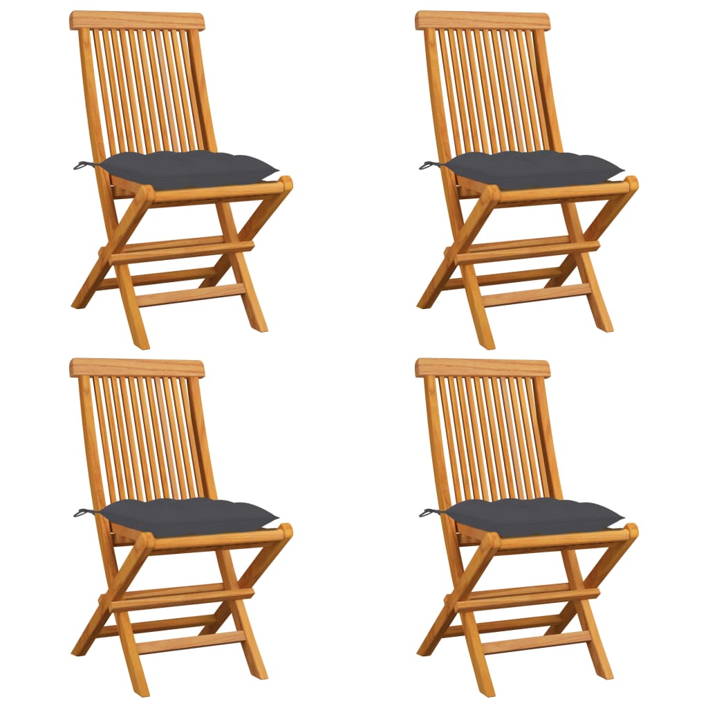 Gartenstühle Mit En Kissen 6 Stk. Massivholz Teak