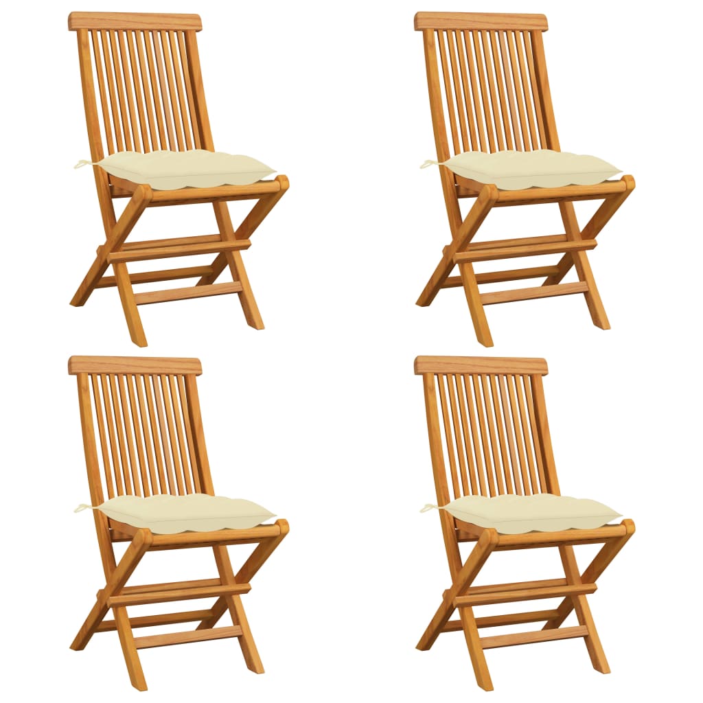 Gartenstühle Mit En Kissen 6 Stk. Massivholz Teak