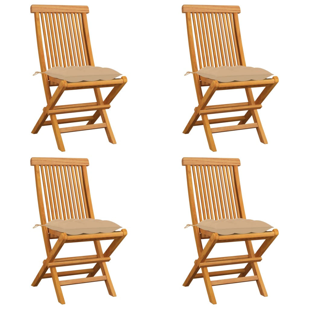 Gartenstühle Mit En Kissen 6 Stk. Massivholz Teak