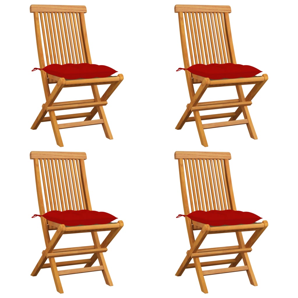 Gartenstühle Mit En Kissen 6 Stk. Massivholz Teak