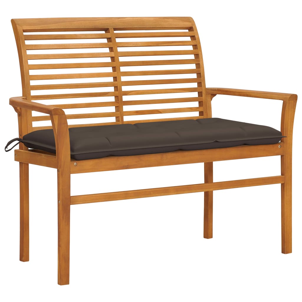 Gartenbank Mit Er Auflage 112 Cm Massivholz Teak