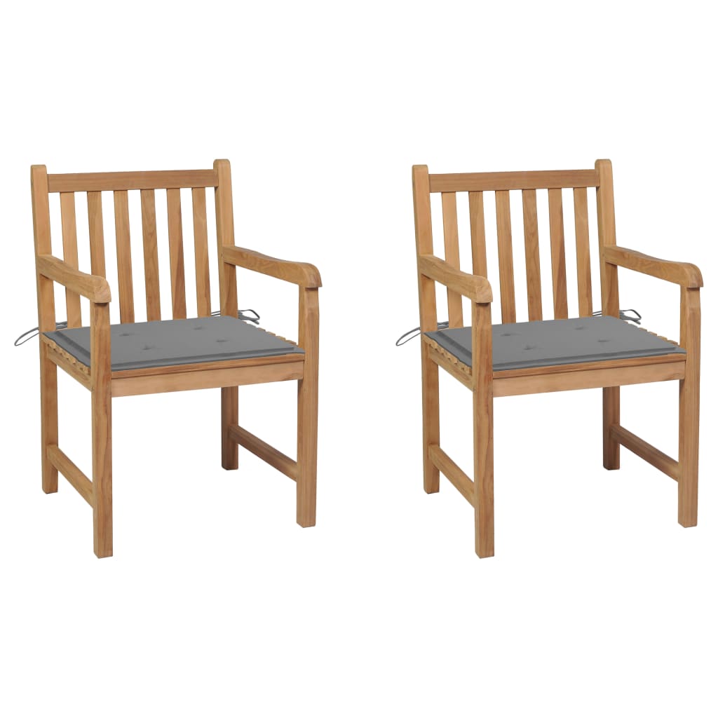 Gartenstühle 6 Stk. Mit En Kissen Massivholz Teak