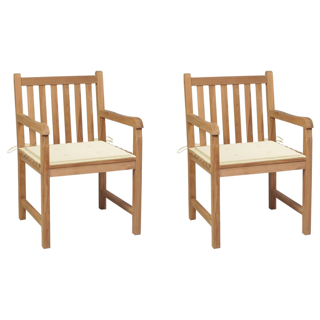 Gartenstühle 6 Stk. Mit En Kissen Massivholz Teak