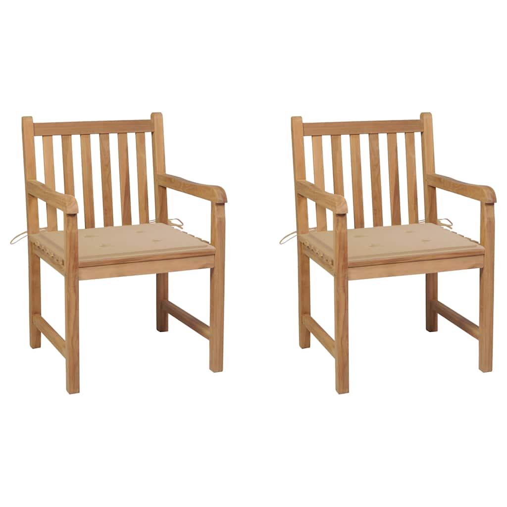Gartenstühle 6 Stk. Mit En Kissen Massivholz Teak