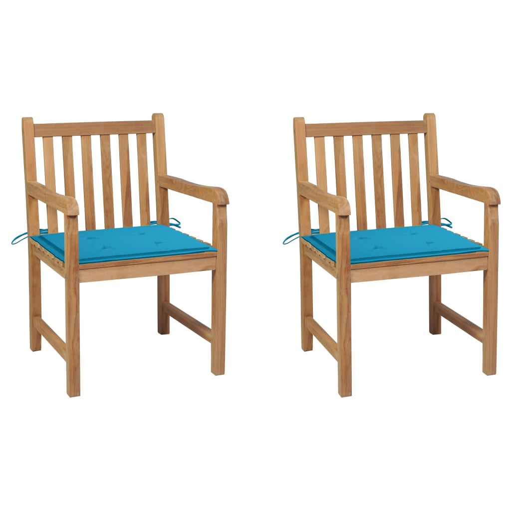 Gartenstühle 6 Stk. Mit En Kissen Massivholz Teak