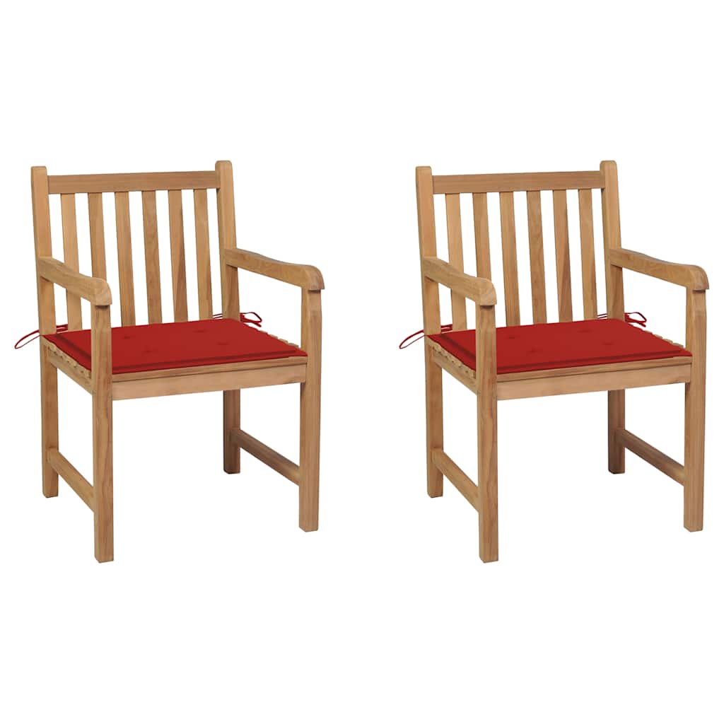 Gartenstühle 6 Stk. Mit En Kissen Massivholz Teak