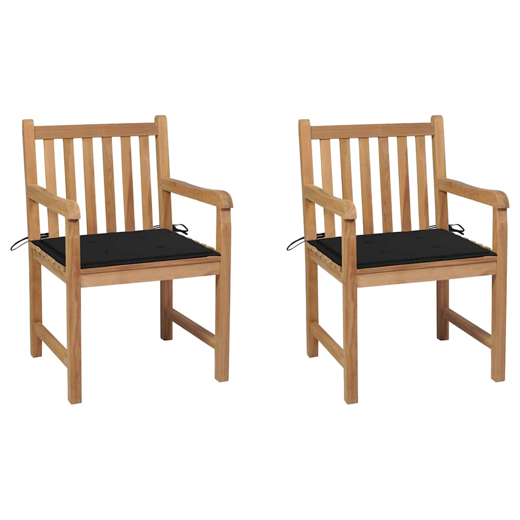 Gartenstühle 6 Stk. Mit En Kissen Massivholz Teak