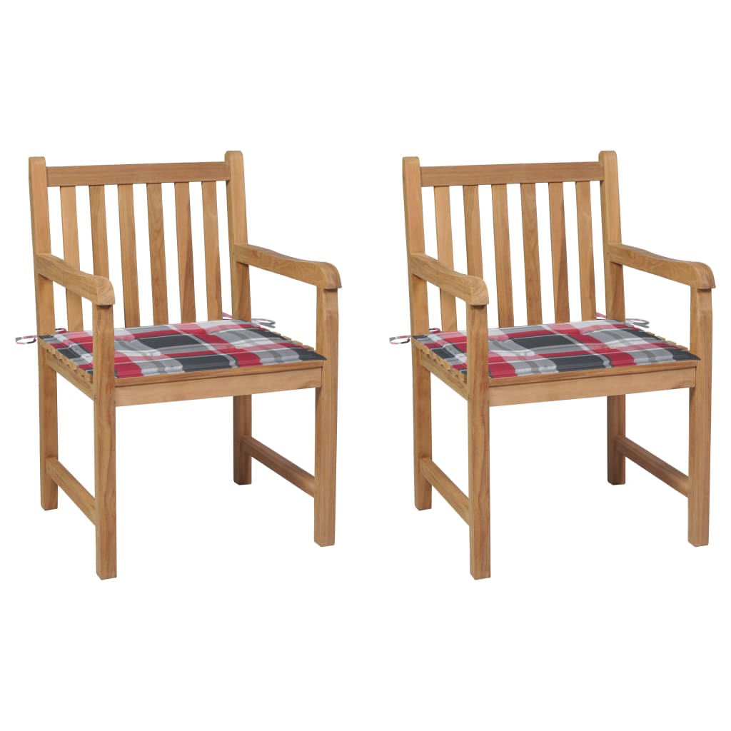 Gartenstühle 6 Stk. Mit En Kissen Massivholz Teak