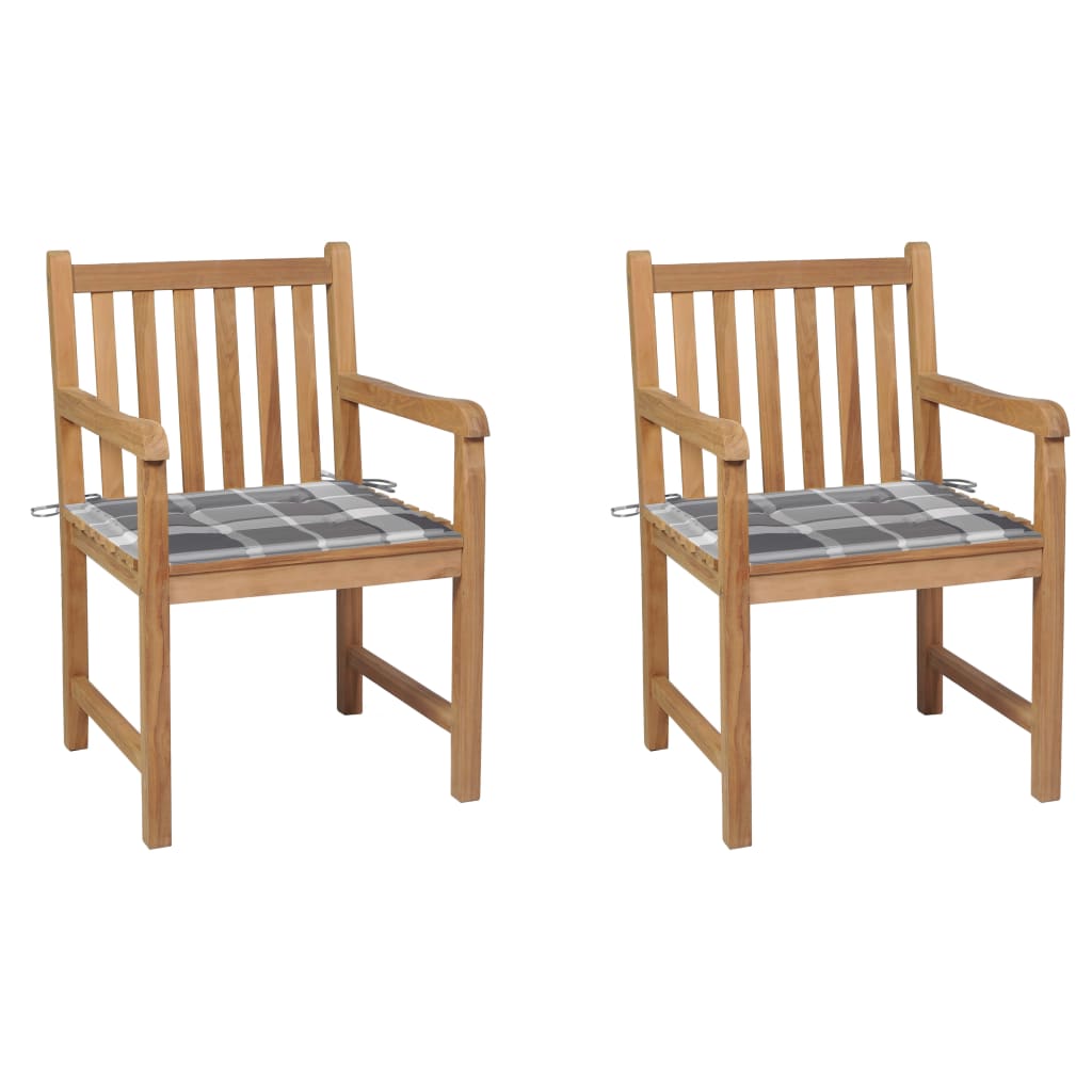 Gartenstühle 6 Stk. Mit En Kissen Massivholz Teak