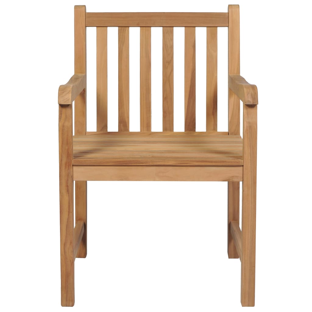 Gartenstühle 2 Stk. Mit Weißen Kissen Massivholz Teak