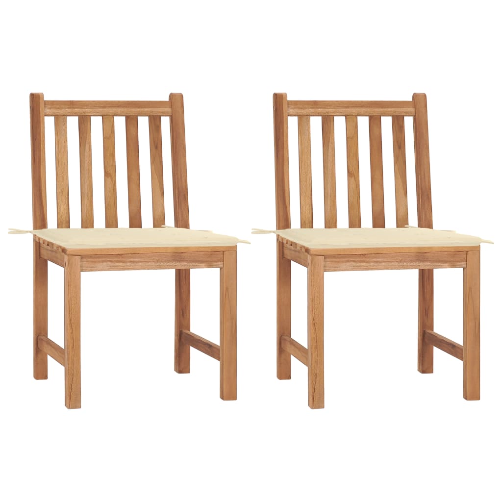 Gartenstühle 8 Stk. Mit Kissen Massivholz Teak