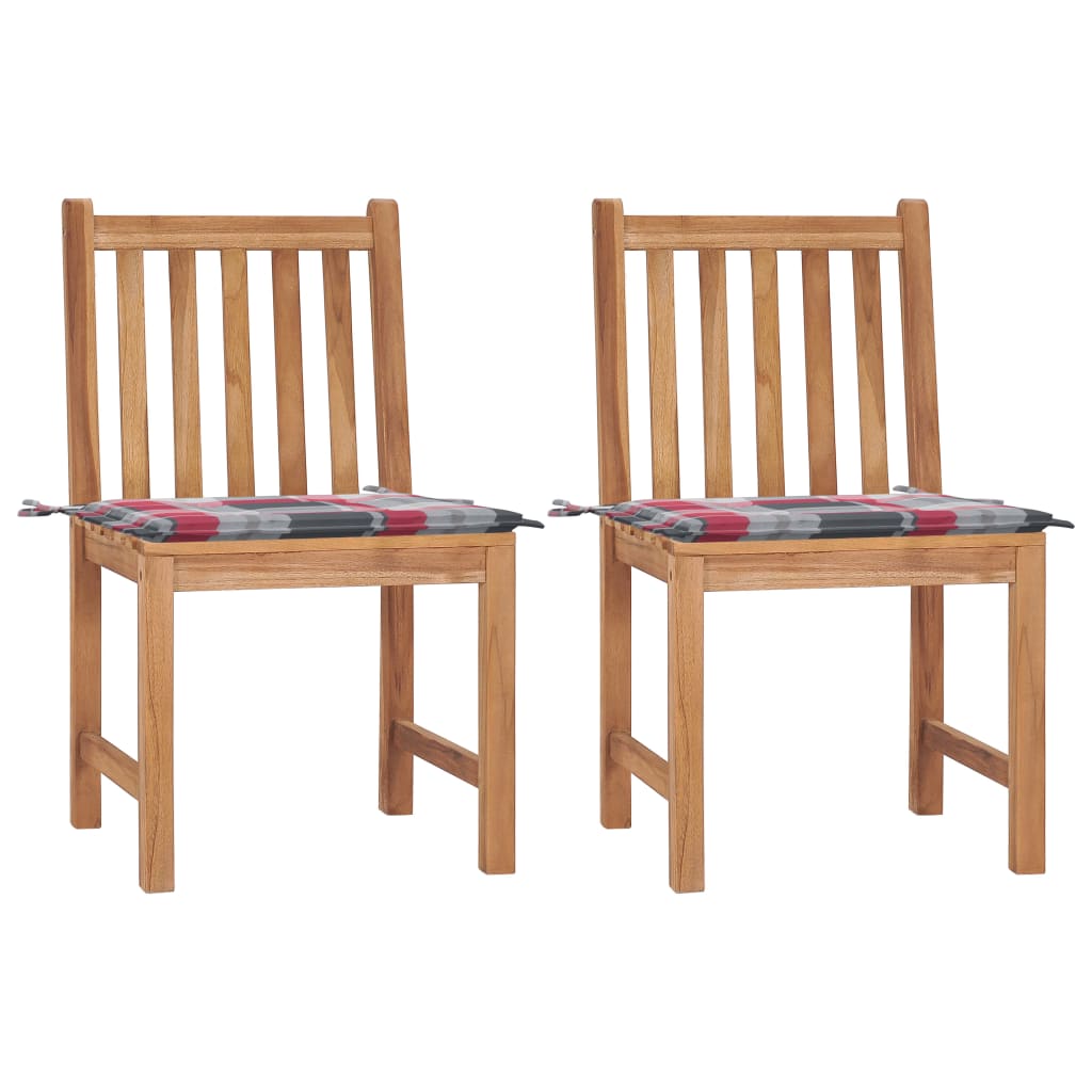 Gartenstühle 8 Stk. Mit Kissen Massivholz Teak