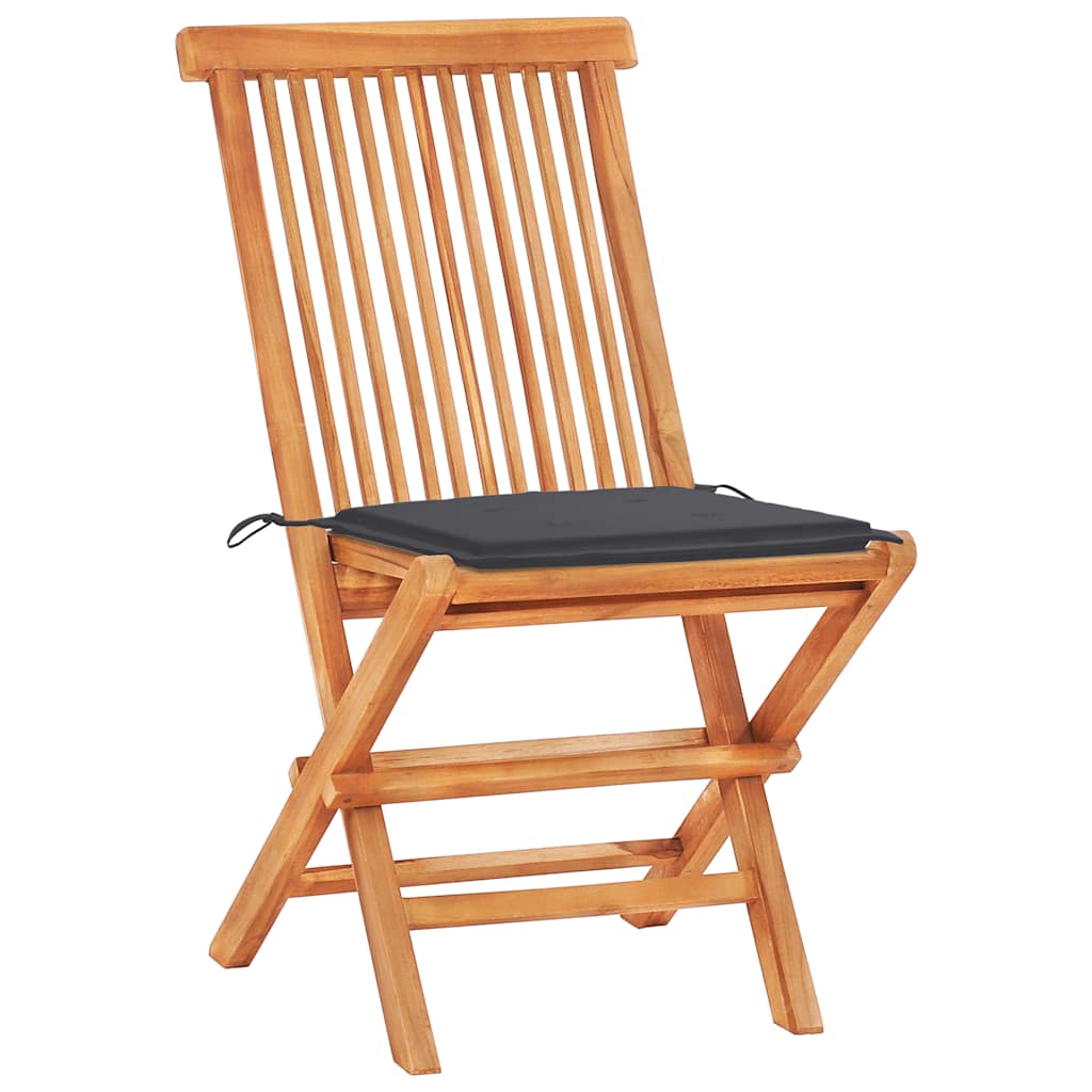 3-Tlg. Bistroset Mit Kissen Massivholz Teak