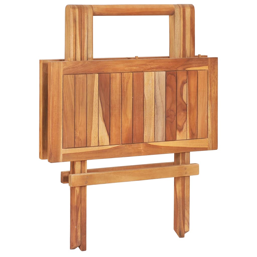 3-Tlg. Bistro-Set Mit Kissen Massivholz Teak