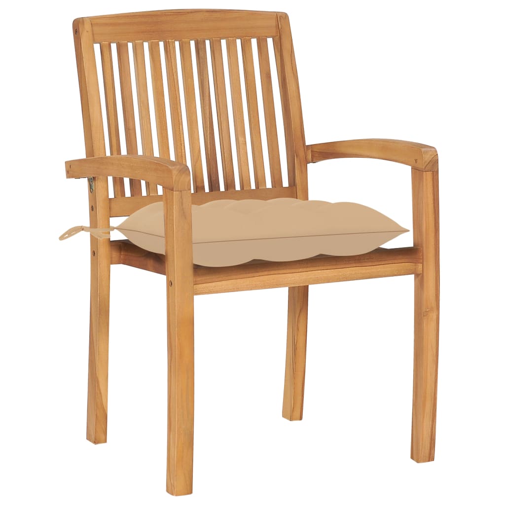 Gartenstühle 2 Stk. Mit Kissen Massivholz Teak