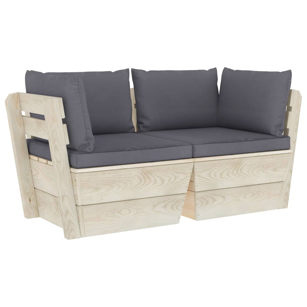 Garten-Palettensofa Mit Kissen Fichtenholz