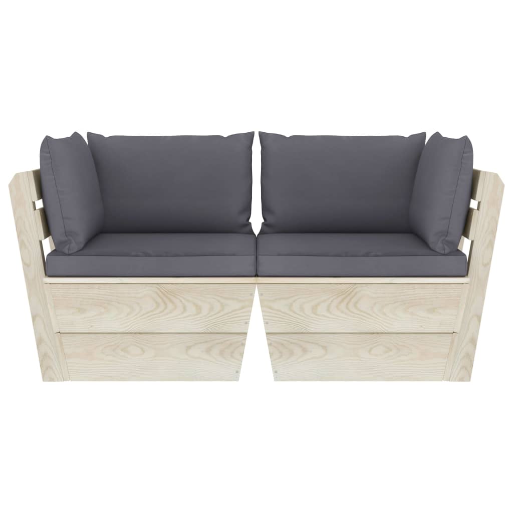 Garten-Palettensofa Mit Kissen Fichtenholz