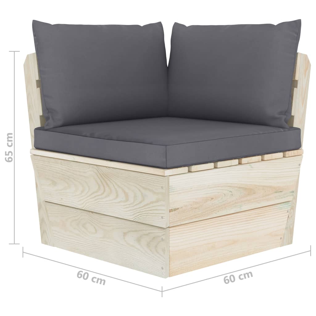 Garten-Palettensofa Mit Kissen Fichtenholz