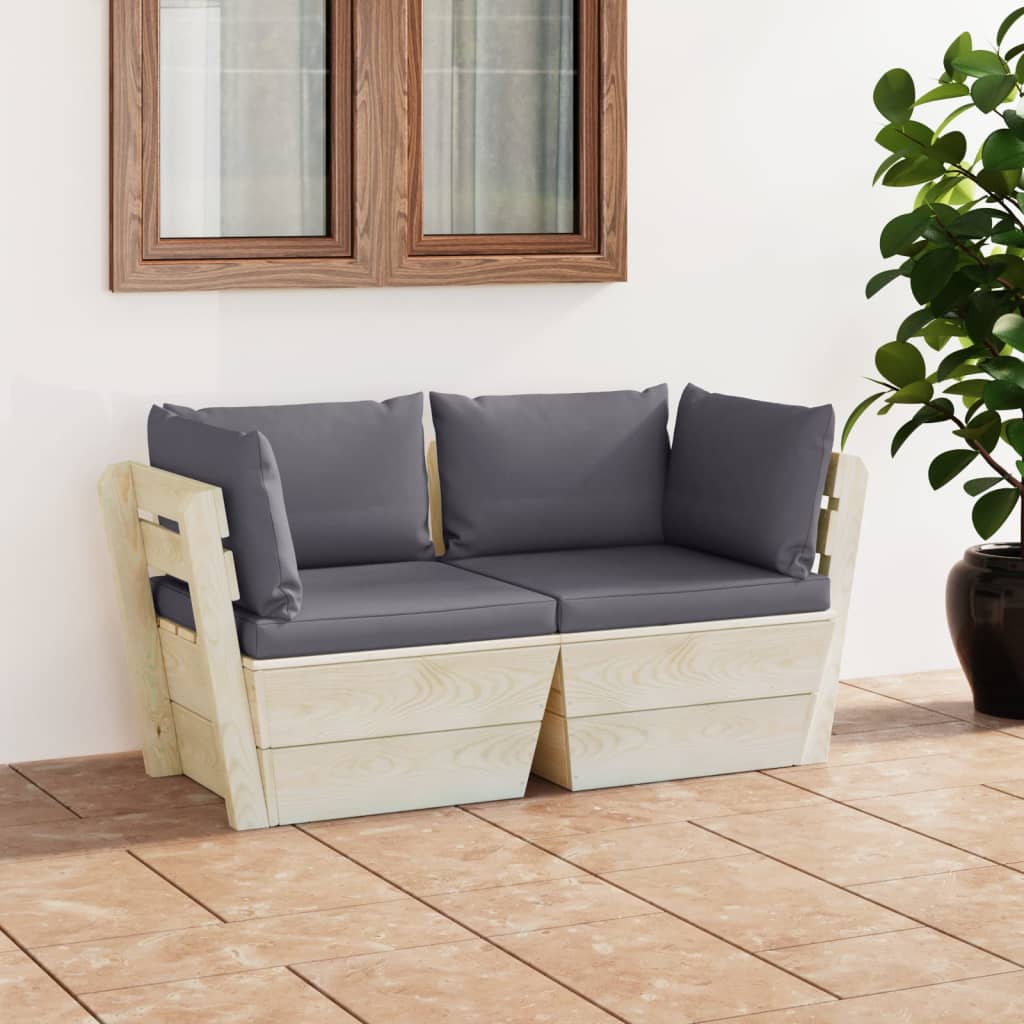 Garten-Palettensofa Mit Kissen Fichtenholz