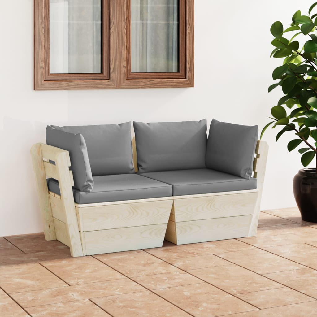 Garten-Palettensofa Mit Kissen Fichtenholz