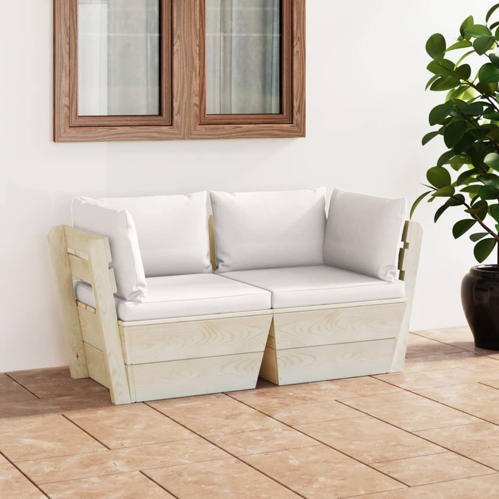 Garten-Palettensofa Mit Kissen Fichtenholz