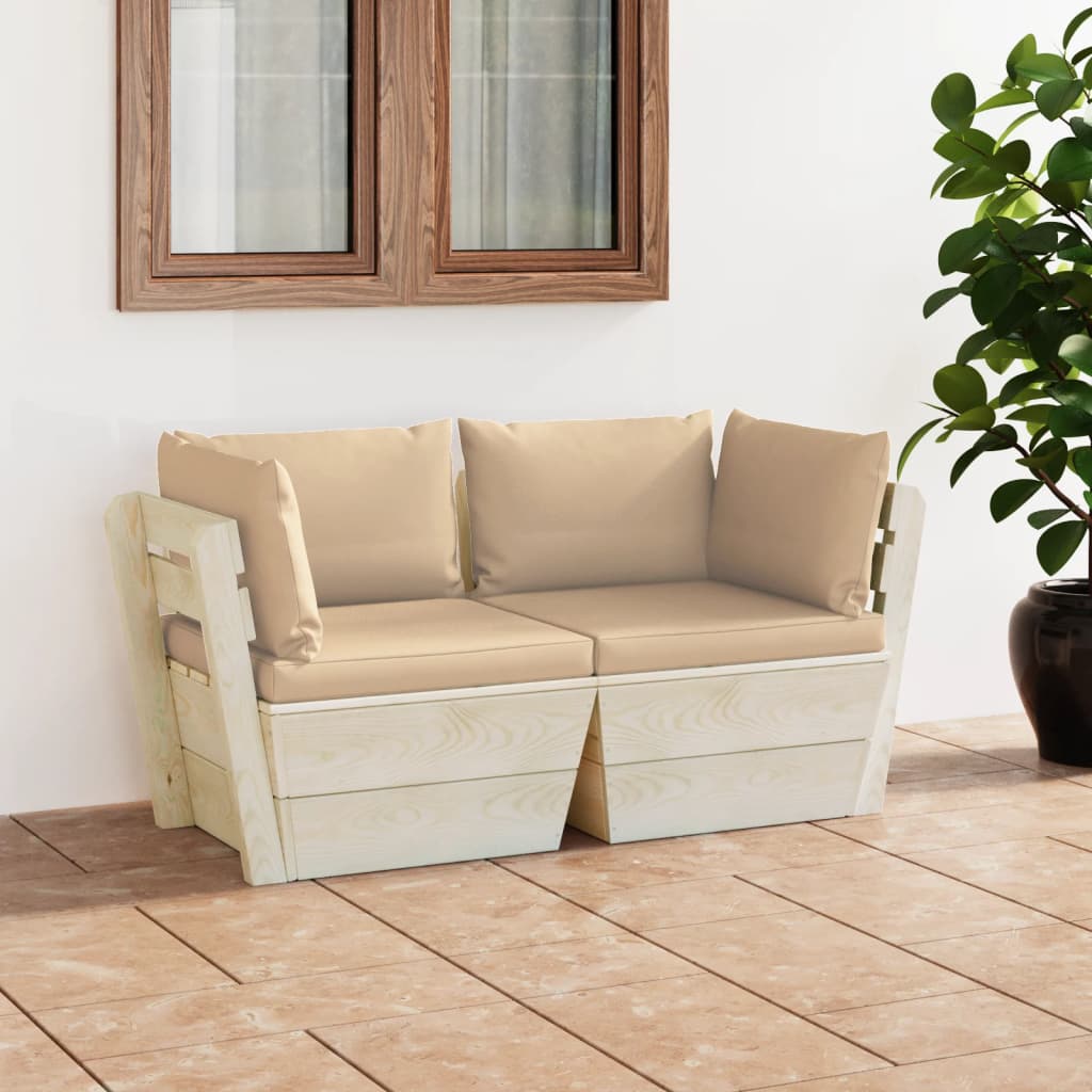 Garten-Palettensofa Mit Kissen Fichtenholz