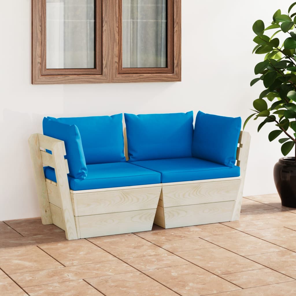 Garten-Palettensofa Mit Kissen Fichtenholz