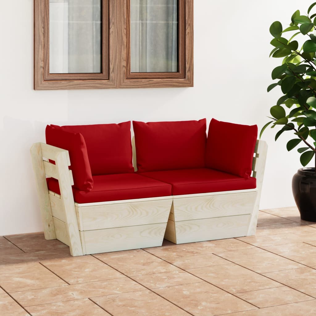 Garten-Palettensofa Mit Kissen Fichtenholz
