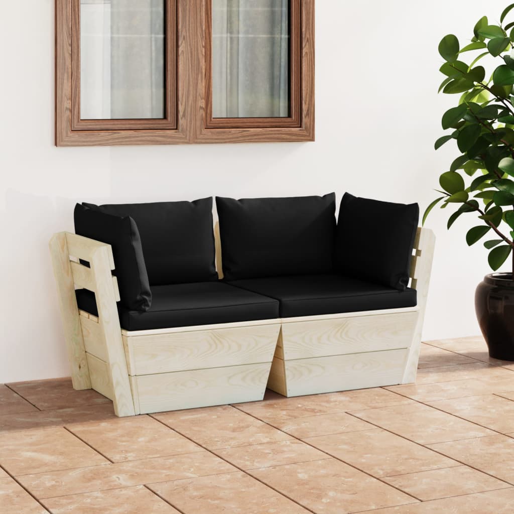 Garten-Palettensofa Mit Kissen Fichtenholz