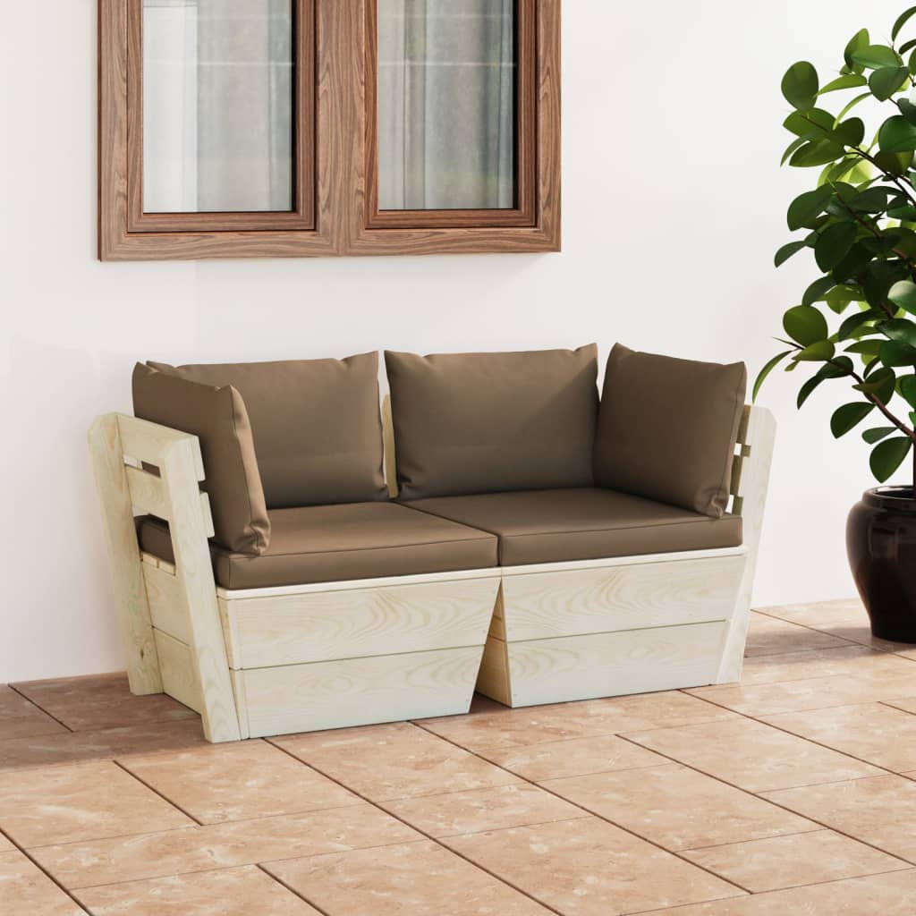 Garten-Palettensofa Mit Kissen Fichtenholz