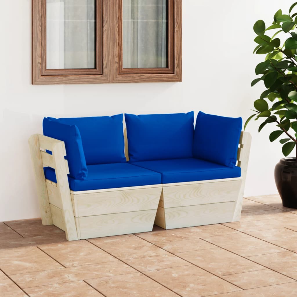 Garten-Palettensofa Mit Kissen Fichtenholz