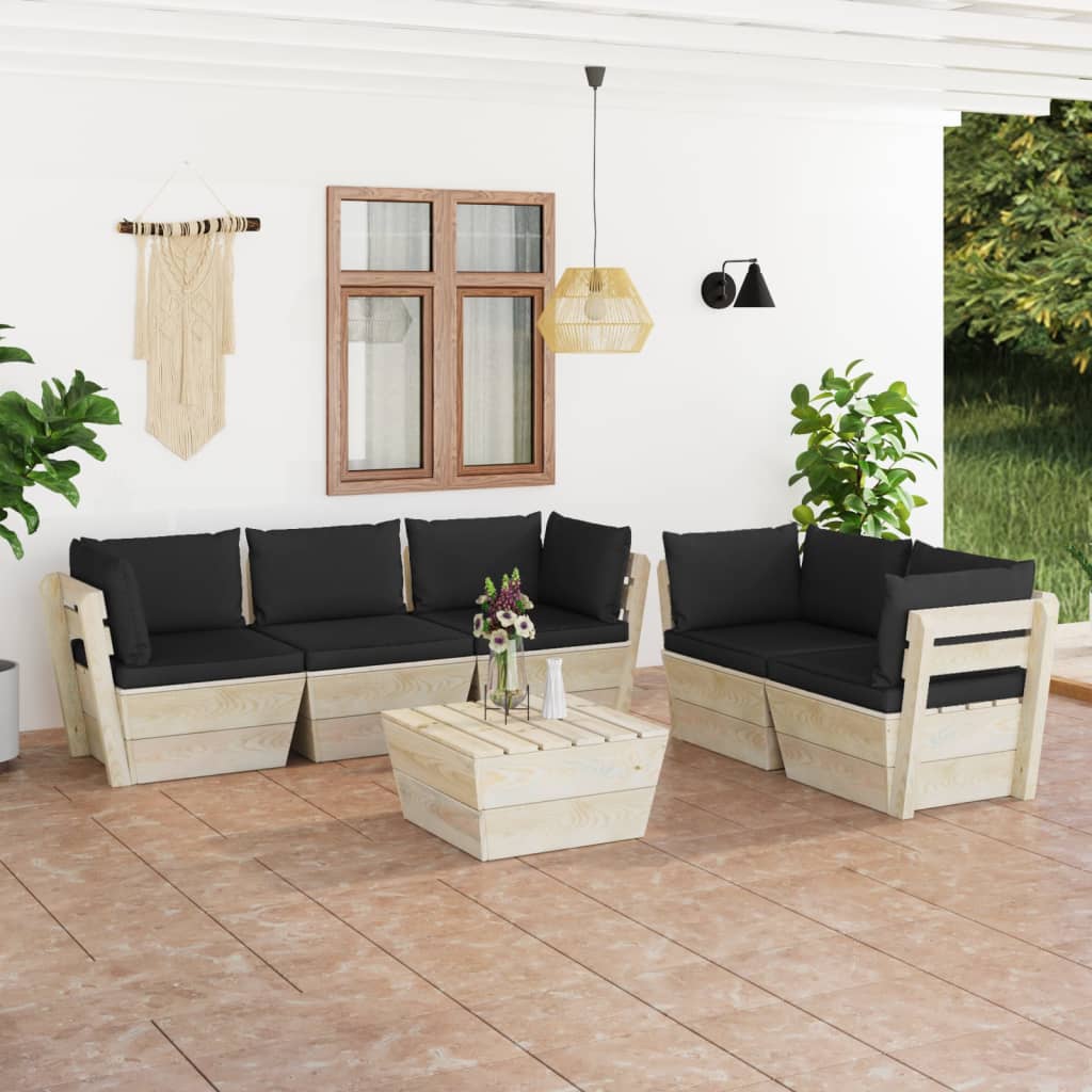 Garten-Palettensofa Mit Kissen Fichtenholz