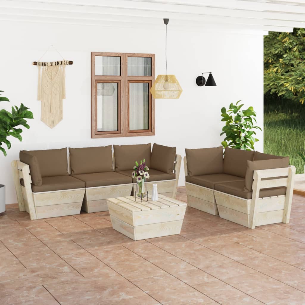 Garten-Palettensofa Mit Kissen Fichtenholz