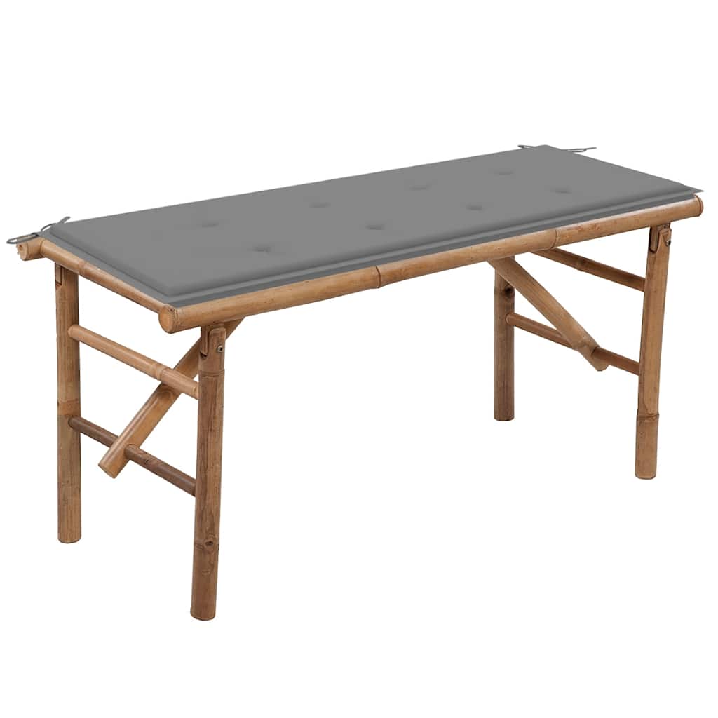 Klappbare Gartenbank Mit Auflage 118 Cm Bambus
