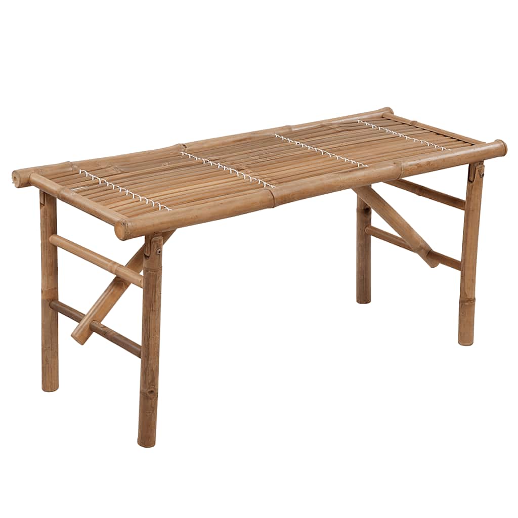 Klappbare Gartenbank Mit Auflage 118 Cm Bambus