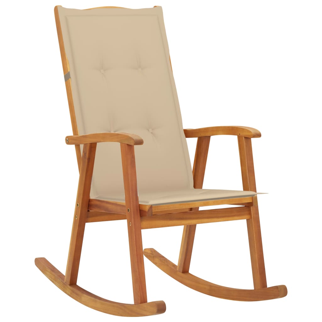 Schaukelstuhl Mit Auflagen Massivholz Akazie