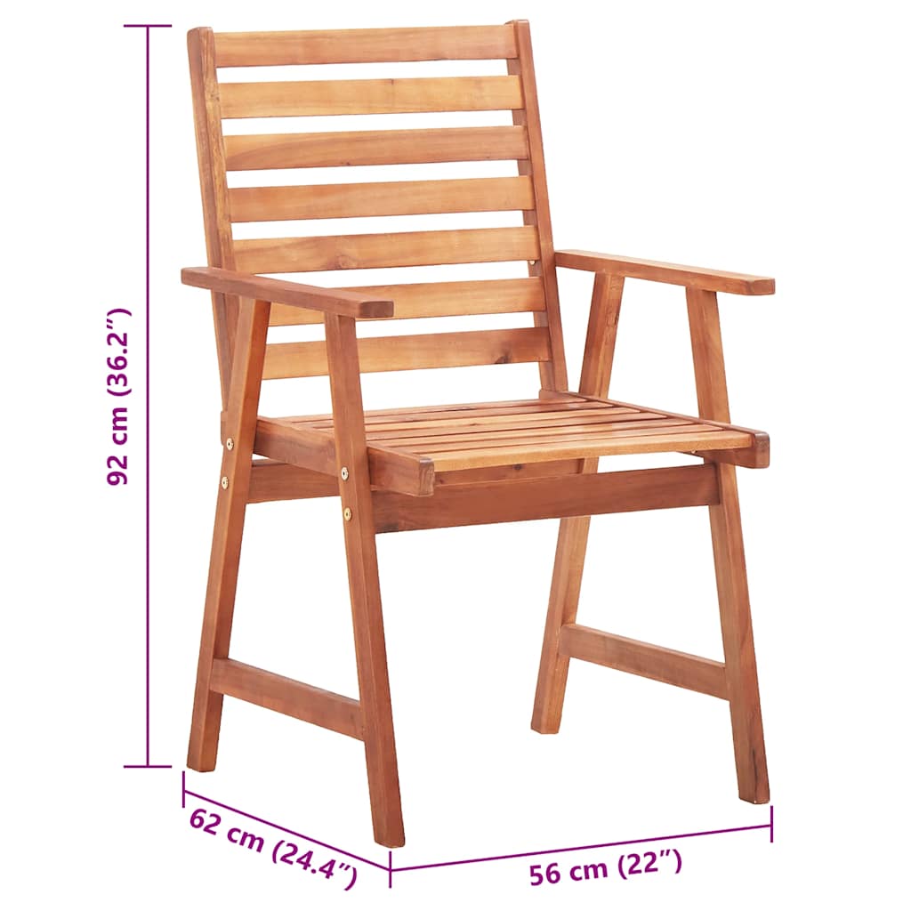 Garten-Essstühle 2 Stk. Mit Kissen Massivholz Akazie