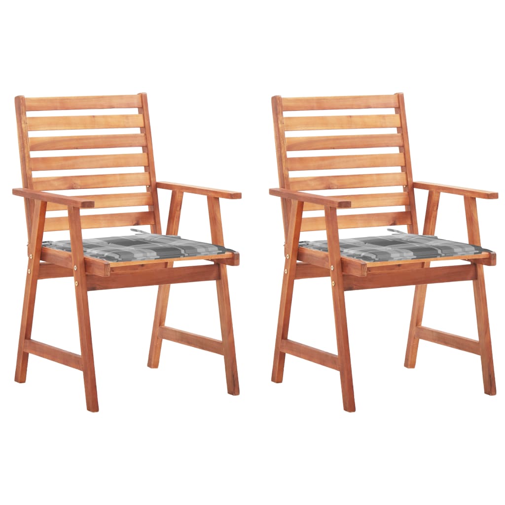 Garten-Essstühle 2 Stk. Mit Kissen Massivholz Akazie