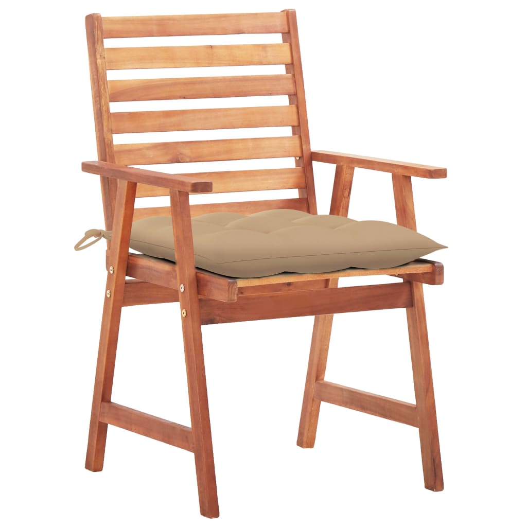 Garten-Essstühle 2 Stk. Mit Kissen Massivholz Akazie