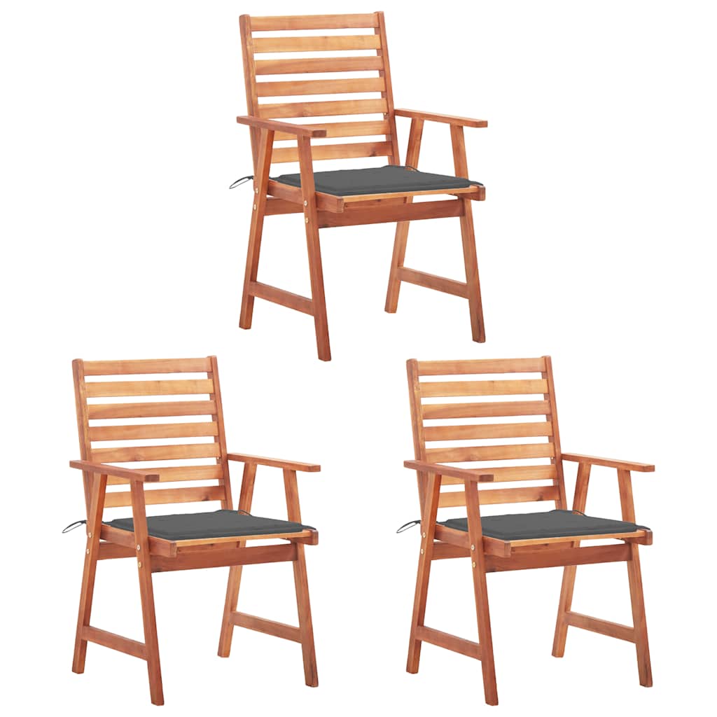 Garten-Essstühle 2 Stk. Mit Kissen Massivholz Akazie