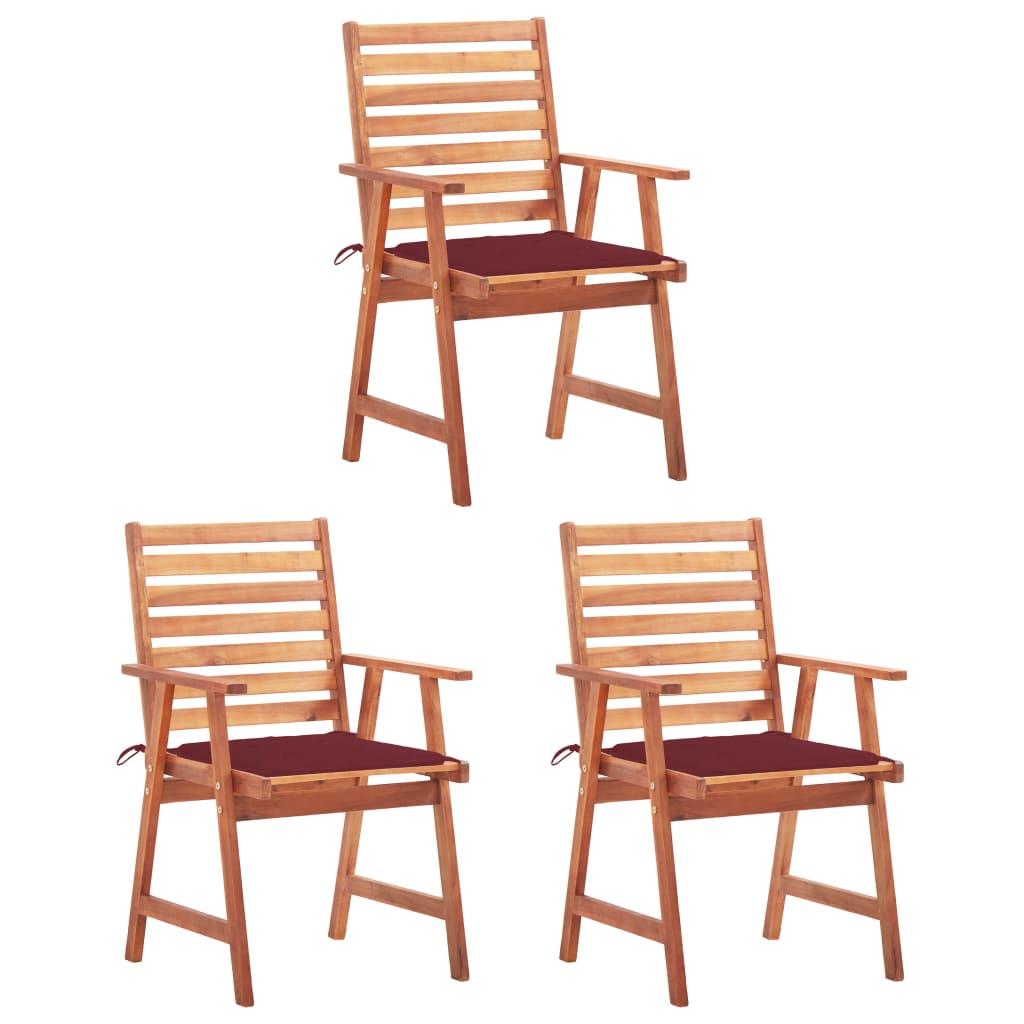 Garten-Essstühle 2 Stk. Mit Kissen Massivholz Akazie