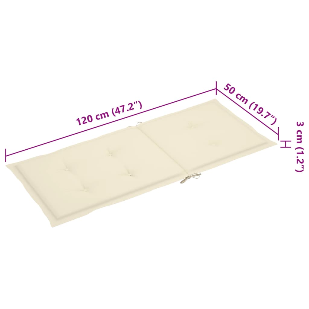 Verstellbare Gartenstühle 3 Stk. Mit Auflagen Massivholz Akazie