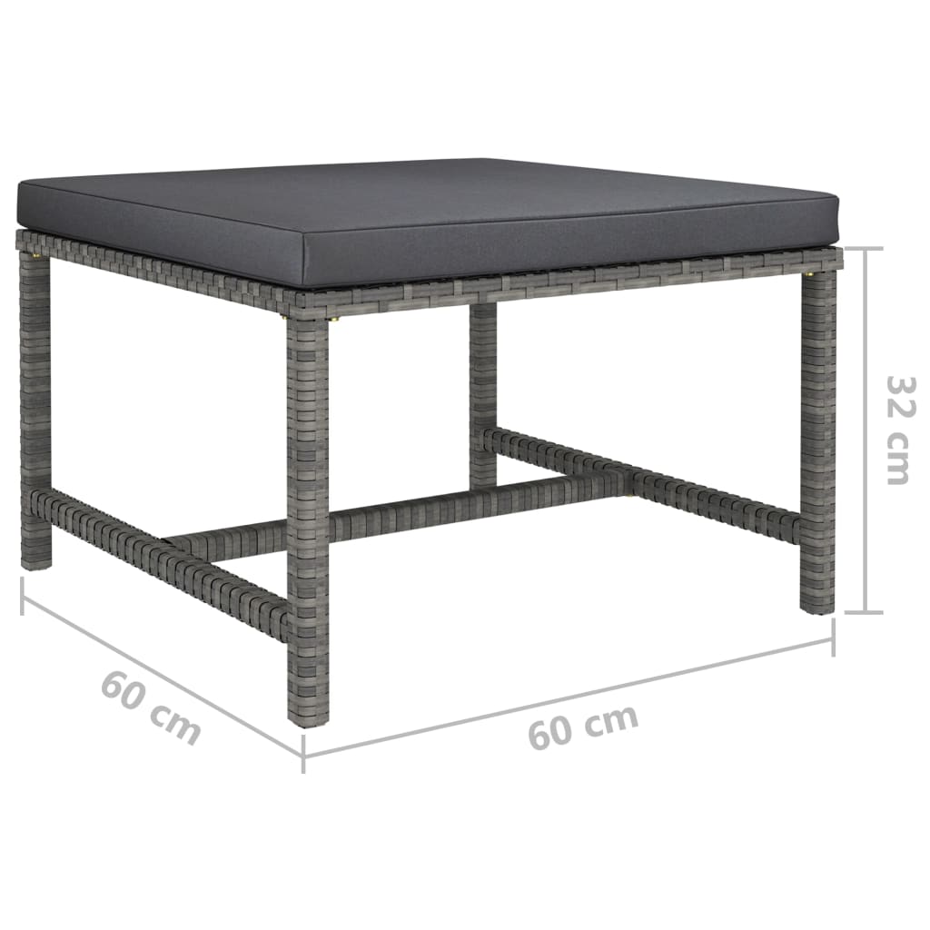 3-Tlg. Garten-Lounge-Set Mit Kissen Poly Rattan
